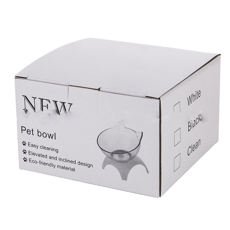 Non Slip Double Cat Bowl With Raised Stand Pet Food Cat Feeder Protect Cervical Vertebra Dog Bowl Transparent Pet Products El Pazar