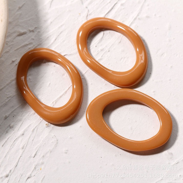 Irregular oval hollow ring frame resin accessories DIY handmade earring headwear material eprolo