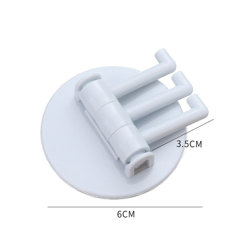 Rotating Hook Three Hooks Strong Viscose Towel Rack Bathroom Wall Rack Free Punching No Trace Sticky Hook eprolo