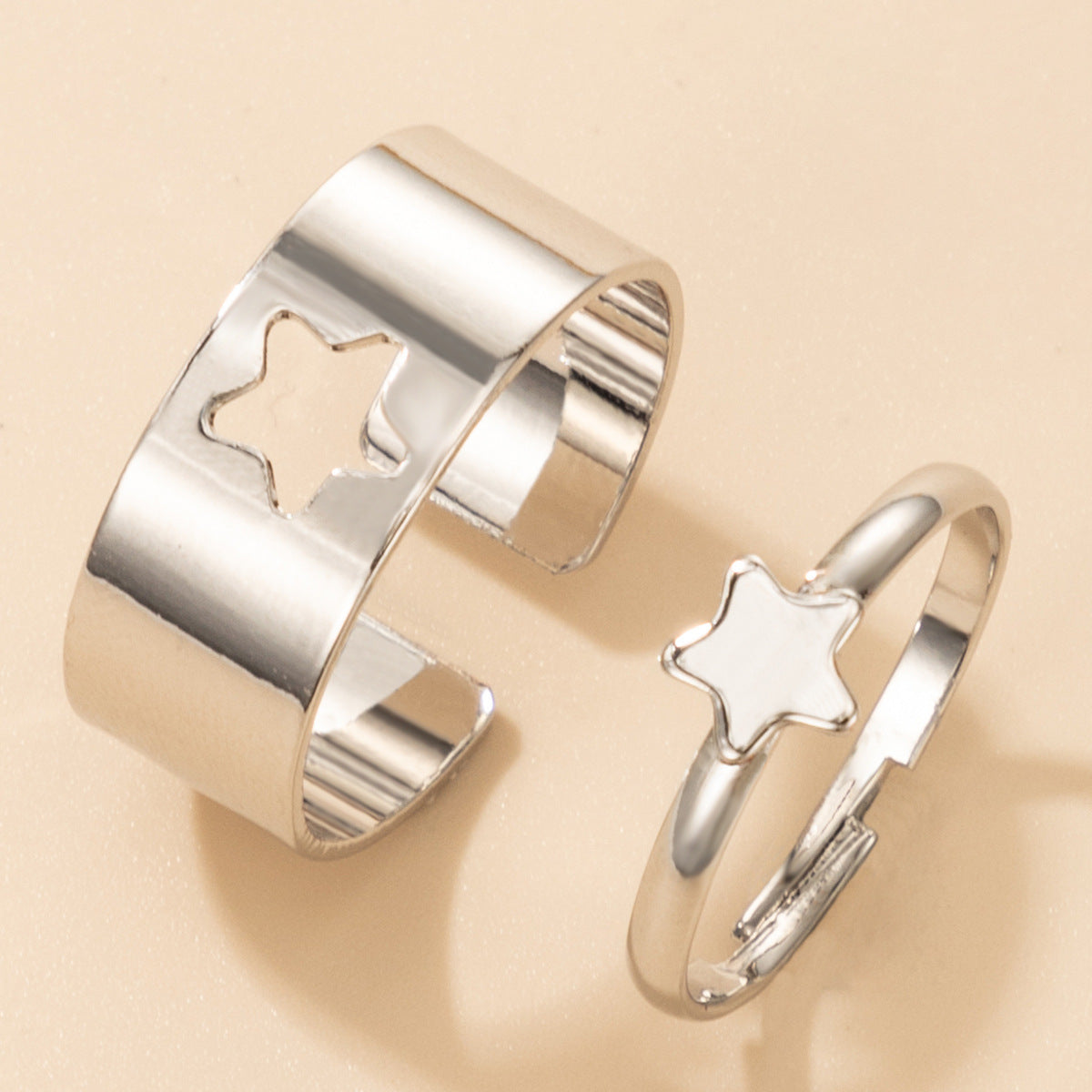 Butterfly Ring Set Creative Hollow Ins Personality Punk Style Couple Ring Pair Ring El Pazar