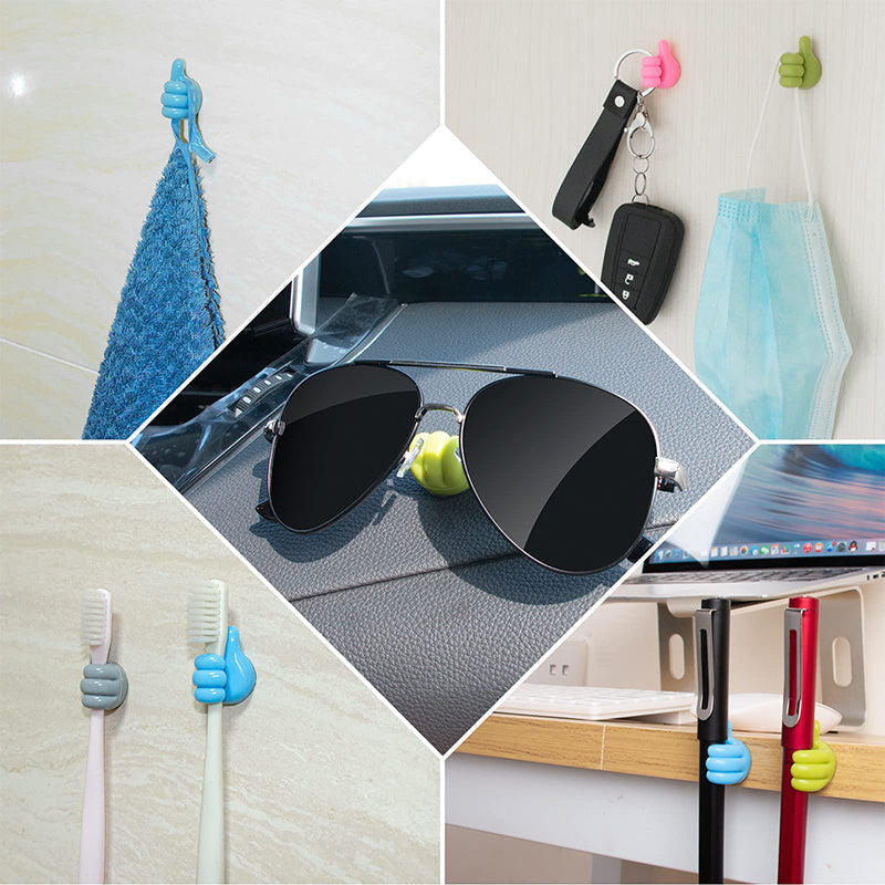 Multifunctional Clip Holder Thumb Hooks Wire Organizer Wall Hooks Hanger Strong Wall Storage Holder For Kitchen Bathroom El Pazar