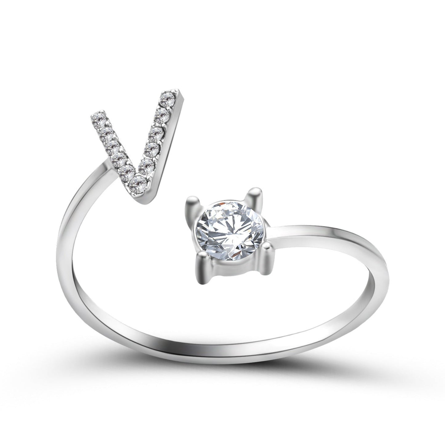 New Design Adjustable 26 Initial Letter Ring Fashion Jewelry For Women Simple Elegant Jewelry El Pazar