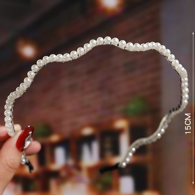 Bride's Hair Accessories Women's Handwoven Knotty Pearl Headband Japanese Korean Headdress Bow Hair Clip Crown Headband eprolo