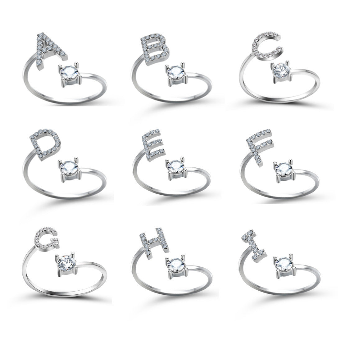 New Design Adjustable 26 Initial Letter Ring Fashion Jewelry For Women Simple Elegant Jewelry El Pazar