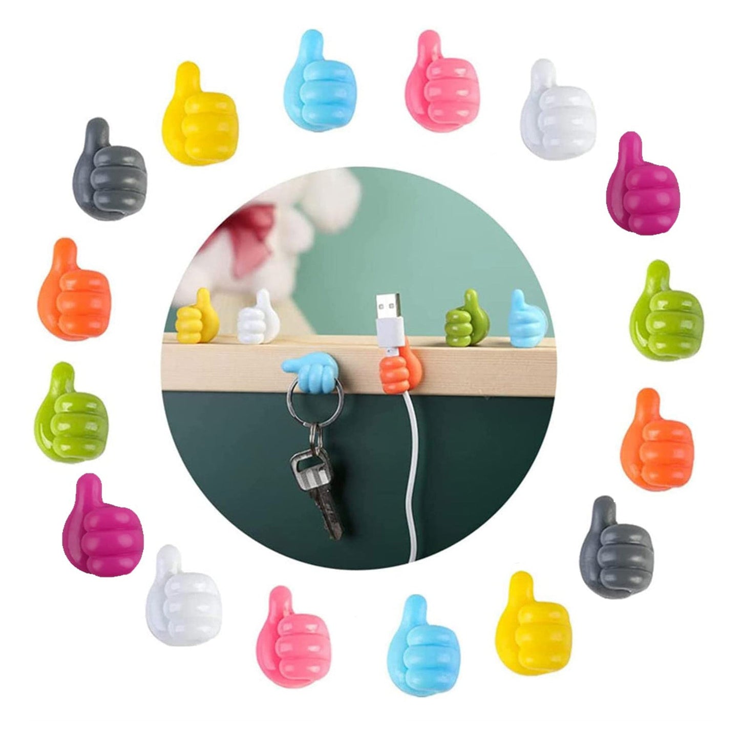 Multifunctional Clip Holder Thumb Hooks Wire Organizer Wall Hooks Hanger Strong Wall Storage Holder For Kitchen Bathroom El Pazar