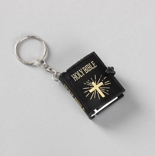 Mini HOLY Bible Keychain Religious Christian Jesus Cross Key Chain Women Prayer God Bless Gift Souvenirs Keyring El Pazar