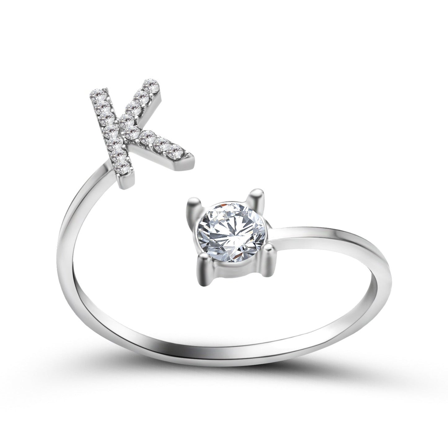 New Design Adjustable 26 Initial Letter Ring Fashion Jewelry For Women Simple Elegant Jewelry El Pazar