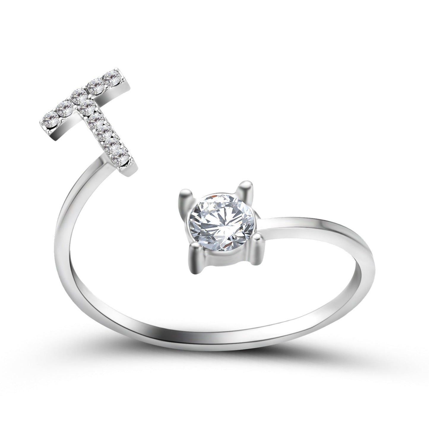 New Design Adjustable 26 Initial Letter Ring Fashion Jewelry For Women Simple Elegant Jewelry El Pazar