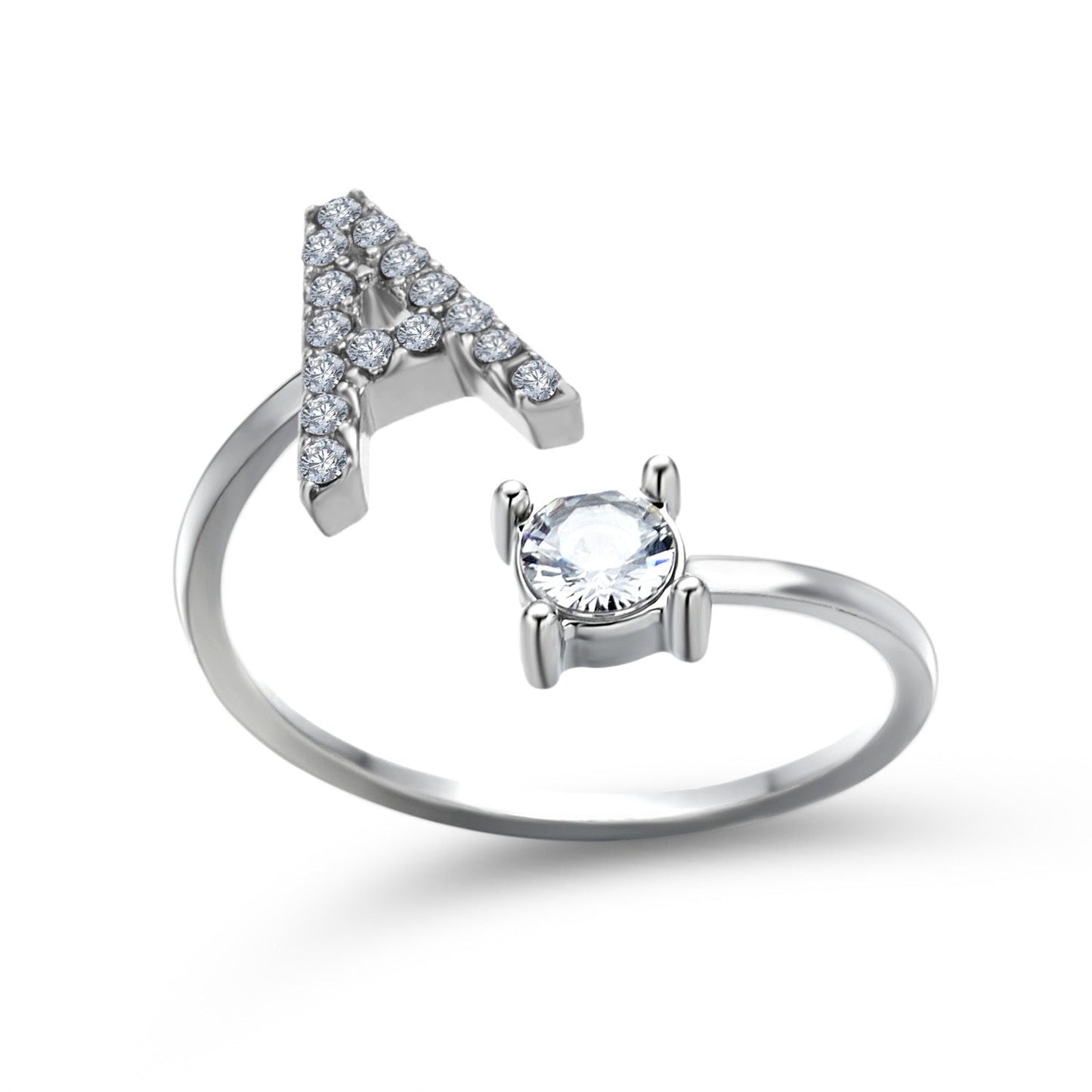 New Design Adjustable 26 Initial Letter Ring Fashion Jewelry For Women Simple Elegant Jewelry El Pazar