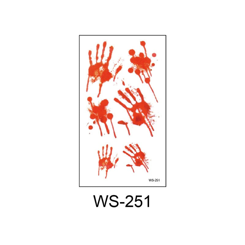 Waterproof Halloween horror wound scar face disposable temporary tattoo scar tattoo sticker eprolo