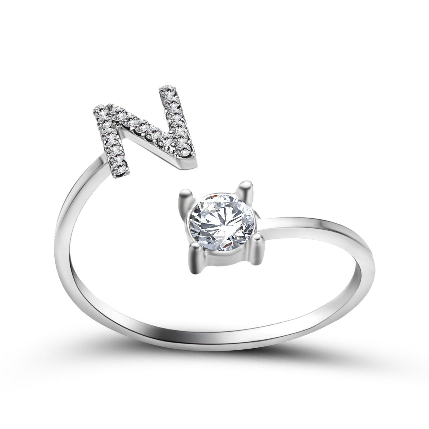 New Design Adjustable 26 Initial Letter Ring Fashion Jewelry For Women Simple Elegant Jewelry El Pazar