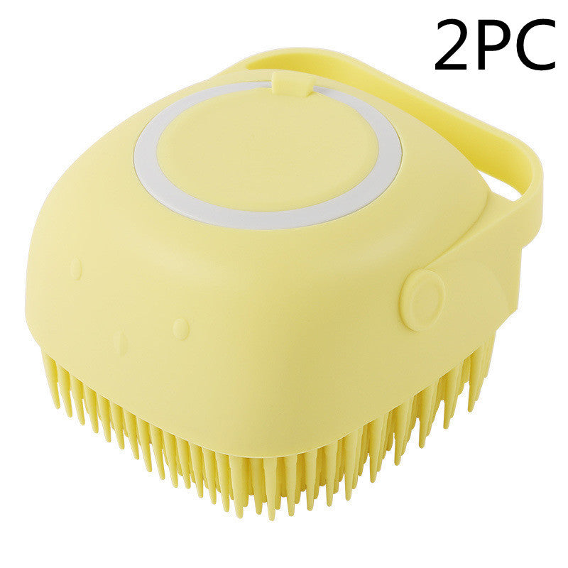 Silicone Dog Bath Massage Gloves Brush Pet Cat Bathroom Cleaning Tool Comb Brush For Dog Can Pour Shampoo Dog Grooming Supplies El Pazar