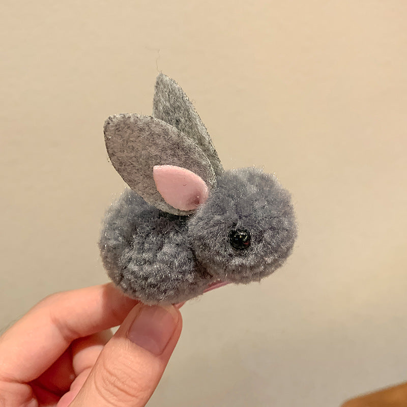 Cute Bunny Three-dimensional Barrettes Children's Plush Clip El Pazar
