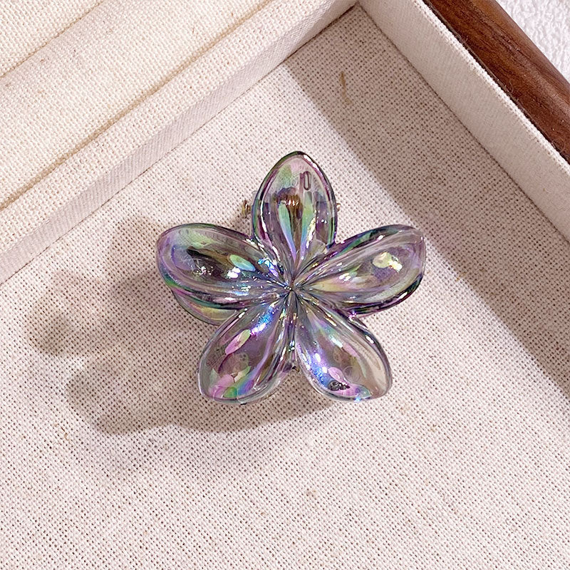 Mini 4CM Plumeria Rubra Grip Electroplated AB Color Bauhinia Barrettes El Pazar