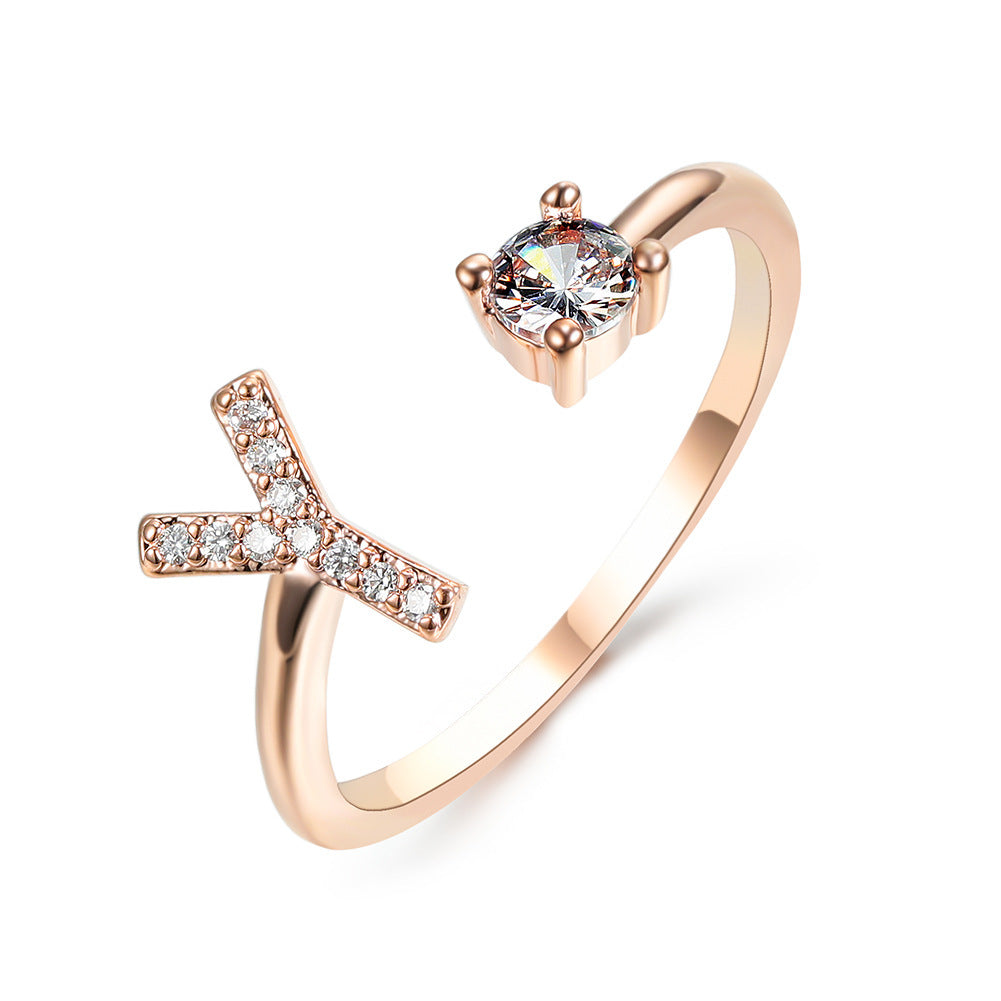 New Design Adjustable 26 Initial Letter Ring Fashion Jewelry For Women Simple Elegant Jewelry El Pazar