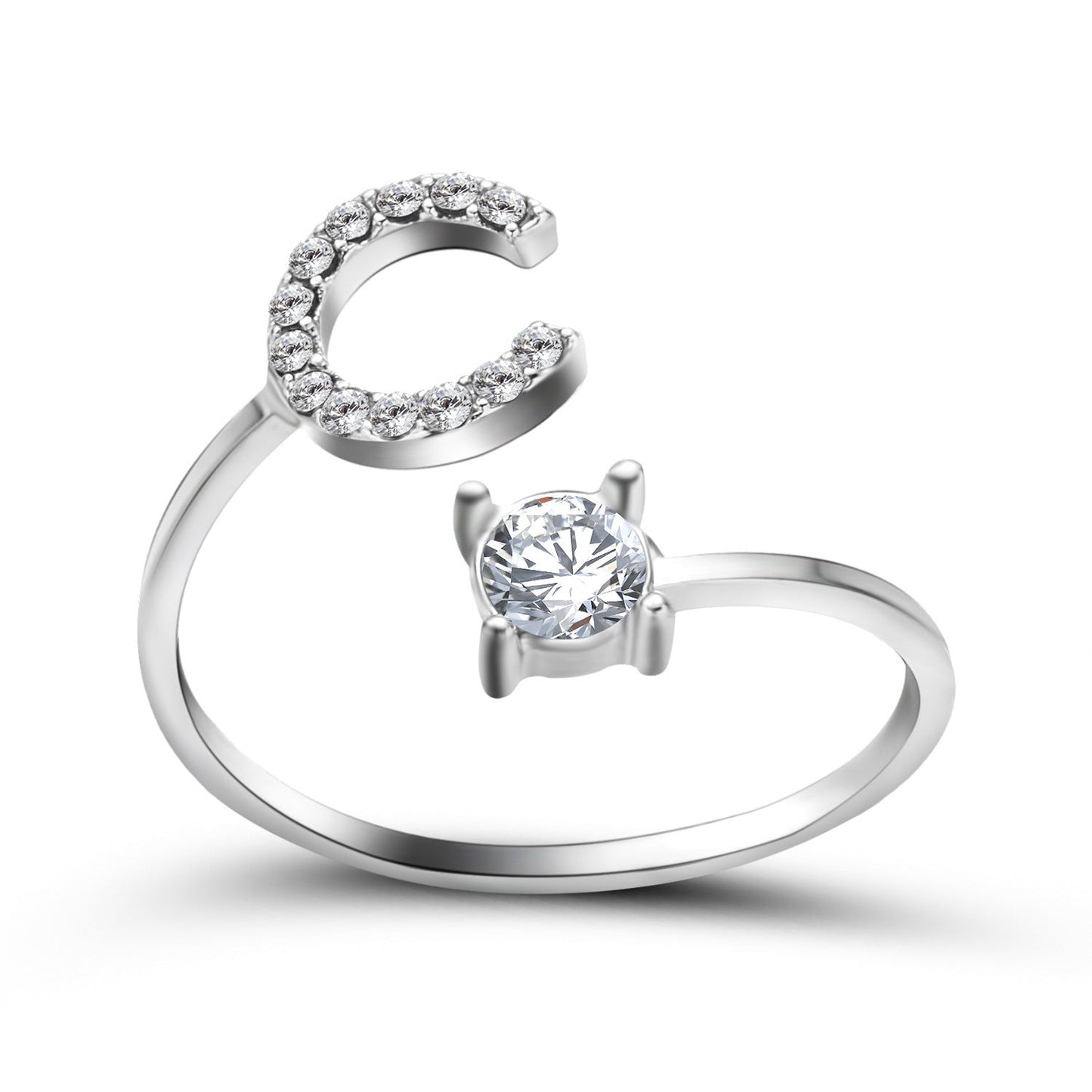 New Design Adjustable 26 Initial Letter Ring Fashion Jewelry For Women Simple Elegant Jewelry El Pazar