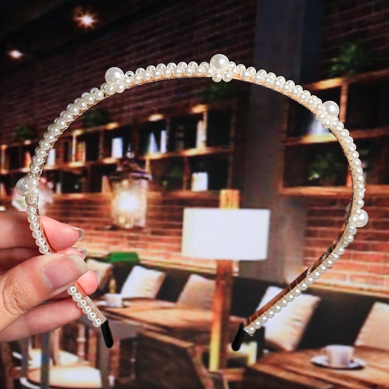 Bride's Hair Accessories Women's Handwoven Knotty Pearl Headband Japanese Korean Headdress Bow Hair Clip Crown Headband eprolo