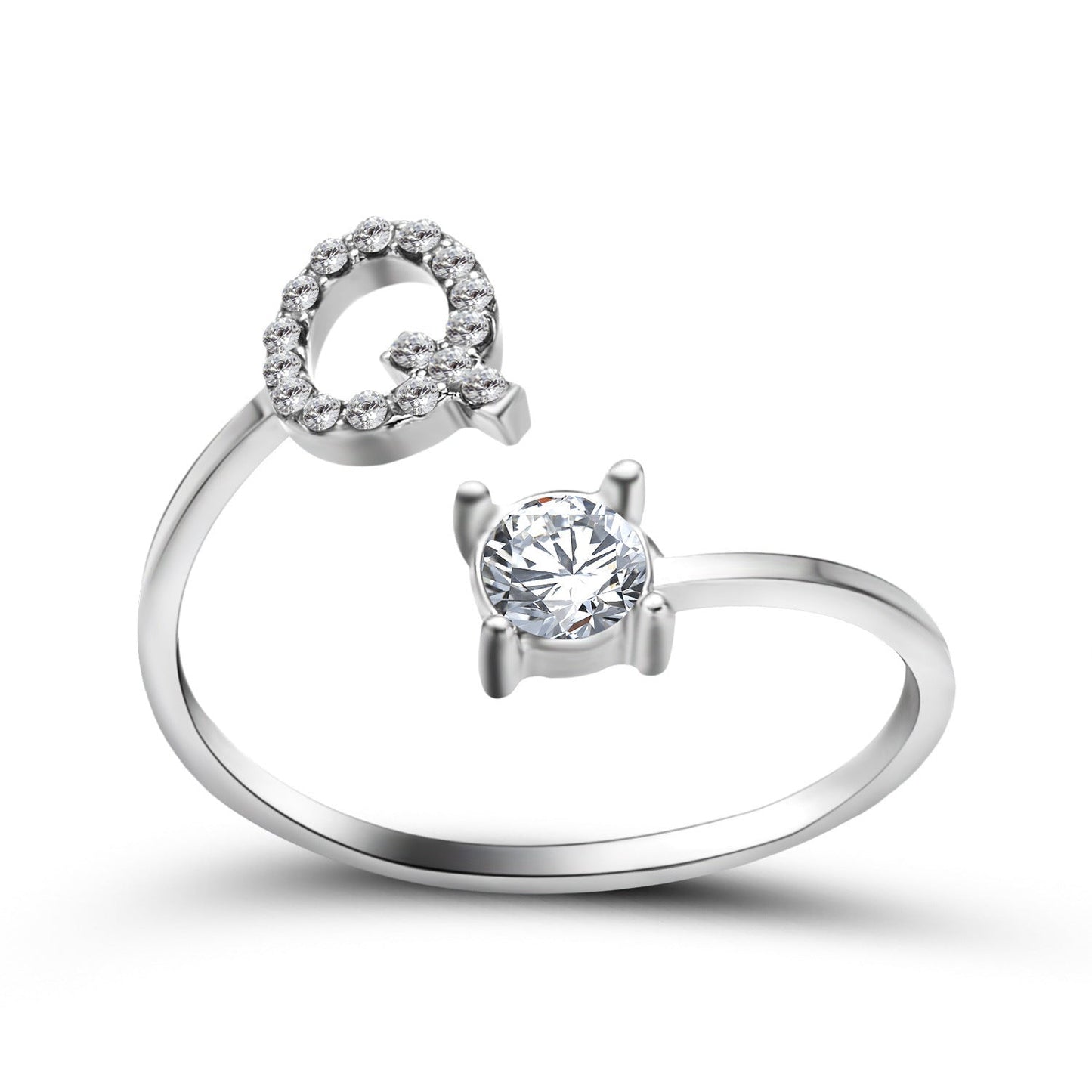 New Design Adjustable 26 Initial Letter Ring Fashion Jewelry For Women Simple Elegant Jewelry El Pazar