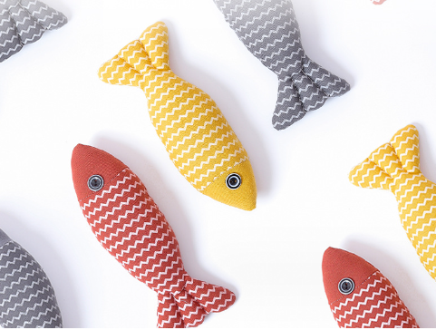 Pet cat toy teases cat, hemp cloth fish, self hi, cat mint doll, cat toy, pet cat mint toy eprolo