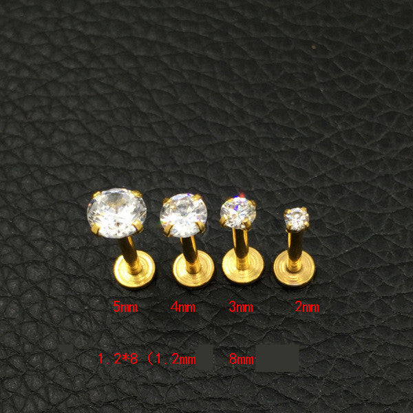 Titanium Steel Piercing Jewelry With Diamond Zircon Inner El Pazar