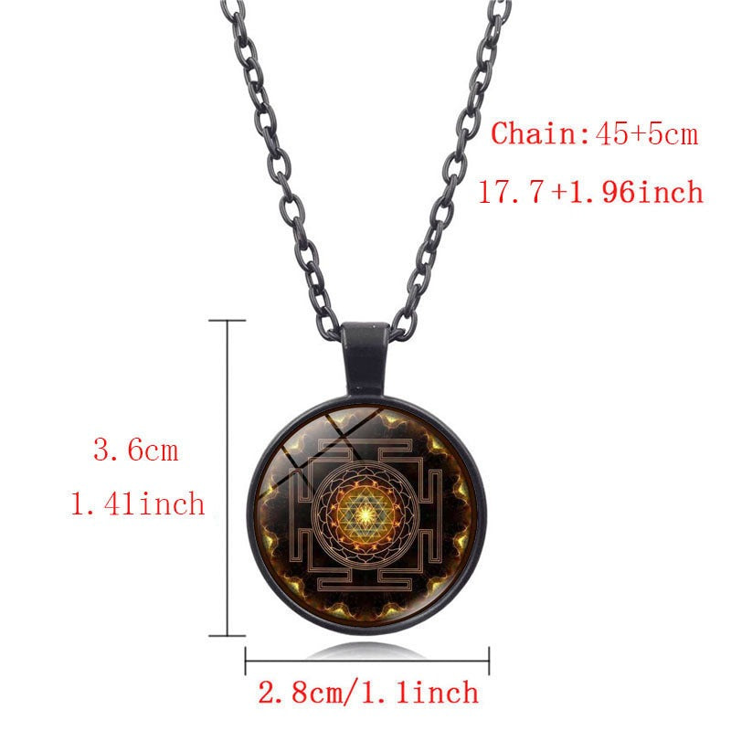 Sacred Sri Lankan Yantra Necklace for Women Versatile Time Gemstone Pendant Retro Sweater Chain eprolo