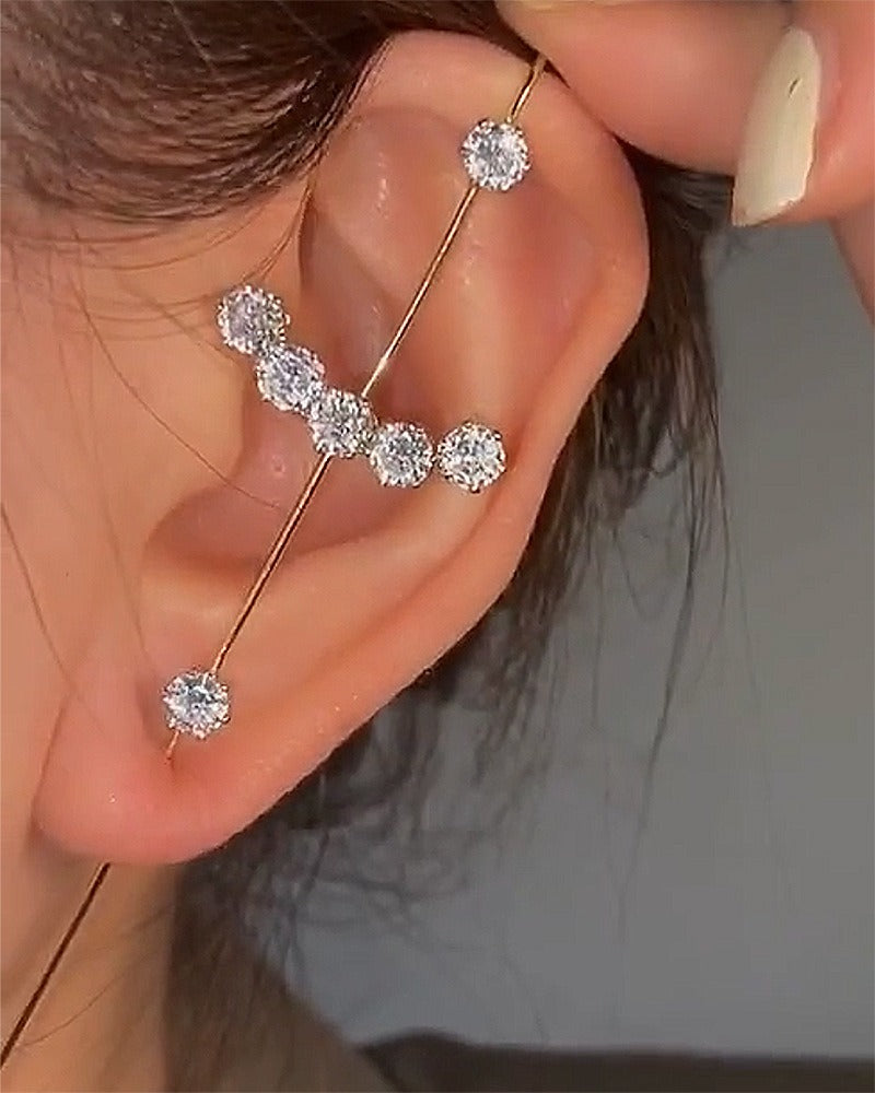 Personalized and minimalist piercing ear needles for women, lightning leaves, earlobe style diagonal earrings eprolo