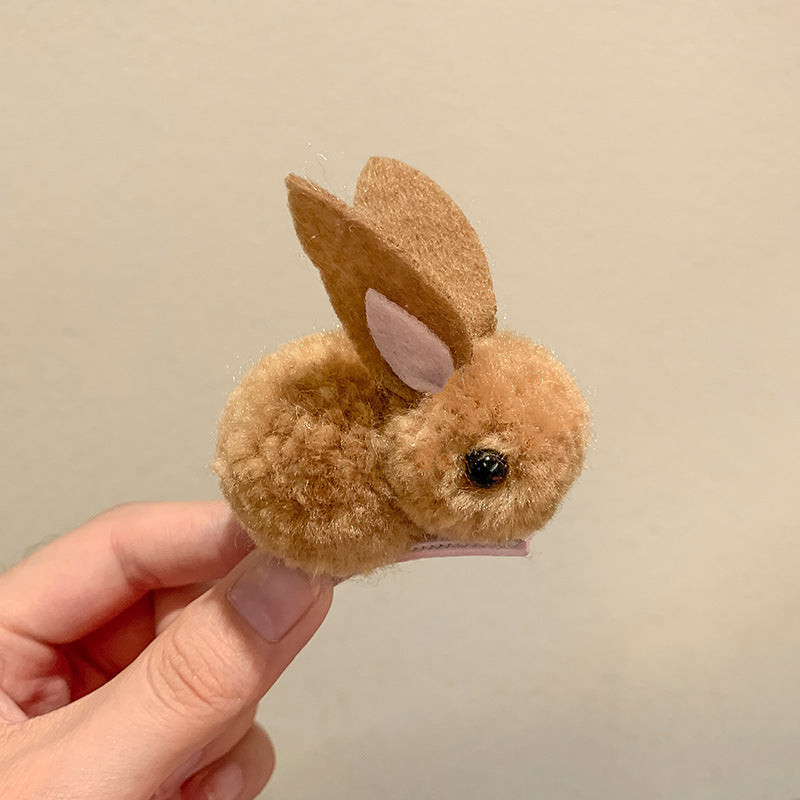 Cute Bunny Three-dimensional Barrettes Children's Plush Clip El Pazar