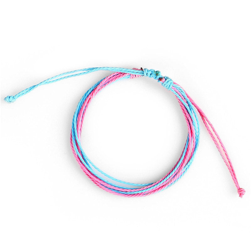 Wax Line Creative Handwoven Bracelet Colorful Drawstring El Pazar