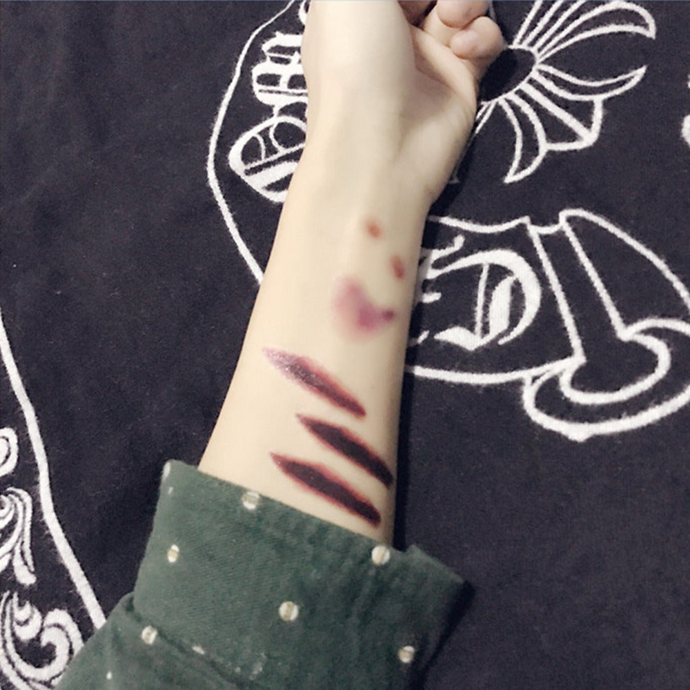 Waterproof Halloween horror wound scar face disposable temporary tattoo scar tattoo sticker eprolo