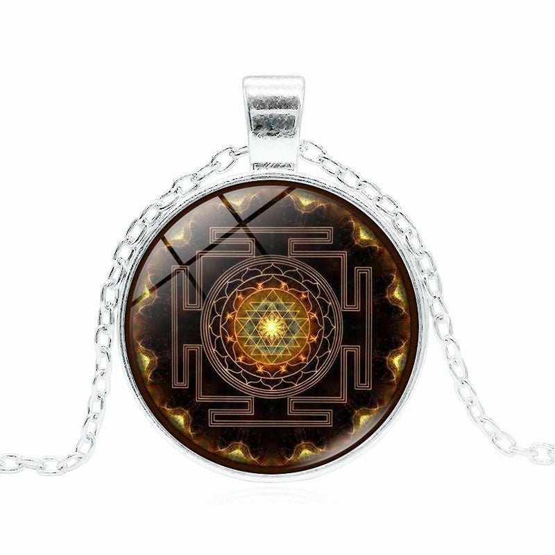 Sacred Sri Lankan Yantra Necklace for Women Versatile Time Gemstone Pendant Retro Sweater Chain eprolo
