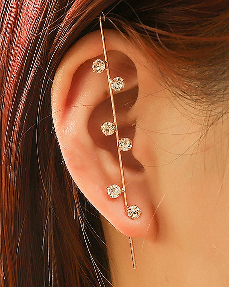 Personalized and minimalist piercing ear needles for women, lightning leaves, earlobe style diagonal earrings eprolo