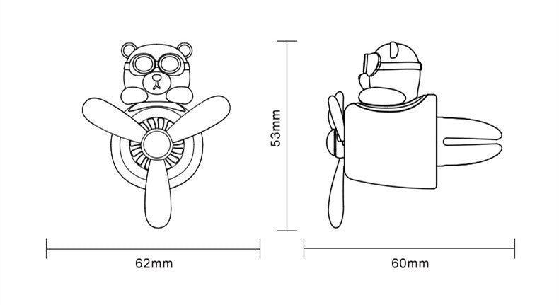 Cartoon Cute Creative Little Black Bear Car Air Outlet Aromatherapy El Pazar