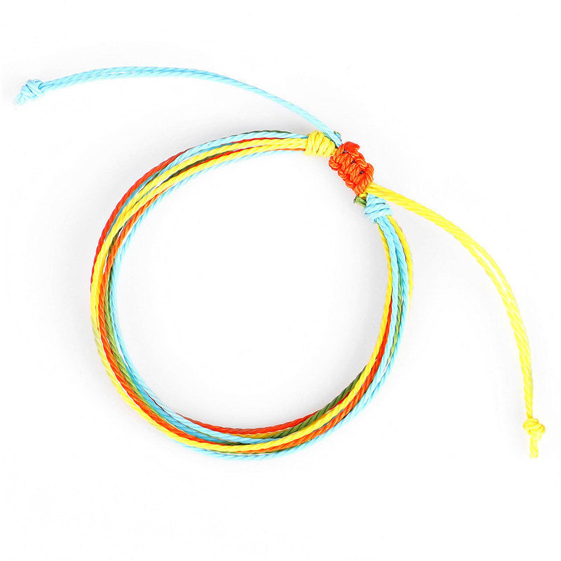 Wax Line Creative Handwoven Bracelet Colorful Drawstring El Pazar