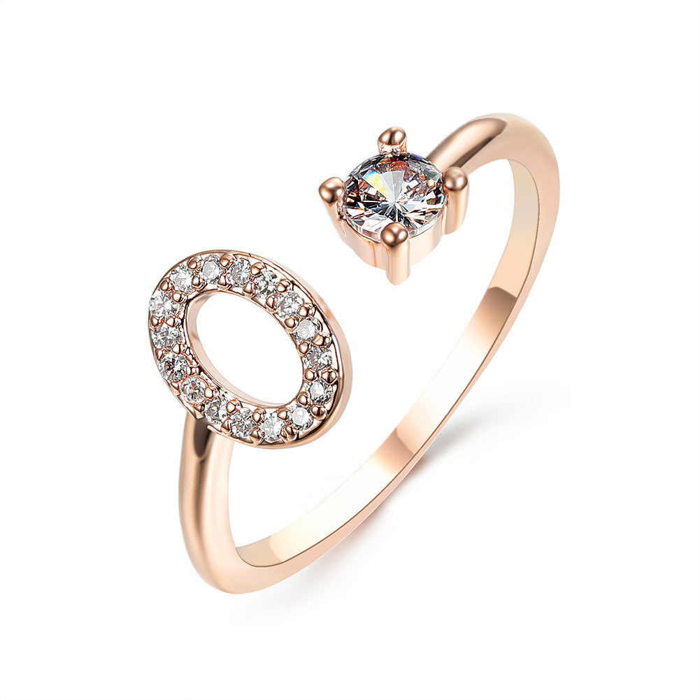 New Design Adjustable 26 Initial Letter Ring Fashion Jewelry For Women Simple Elegant Jewelry El Pazar