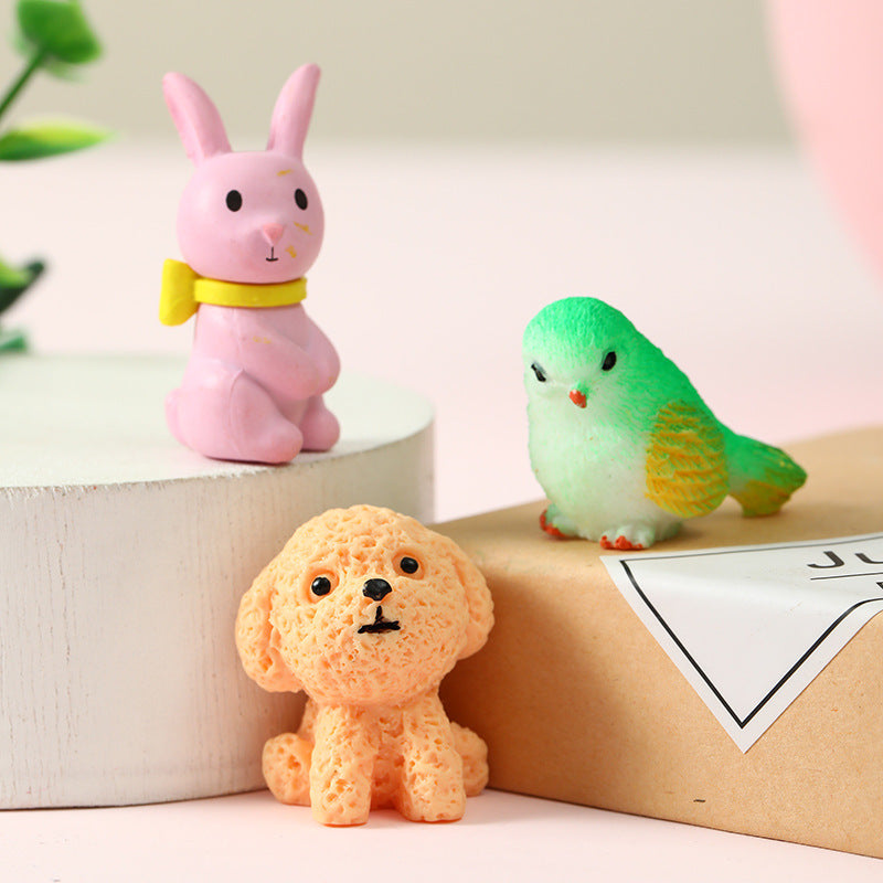 Simulation Bunny Duck Puppy Kitten Miniature Model Ornament El Pazar