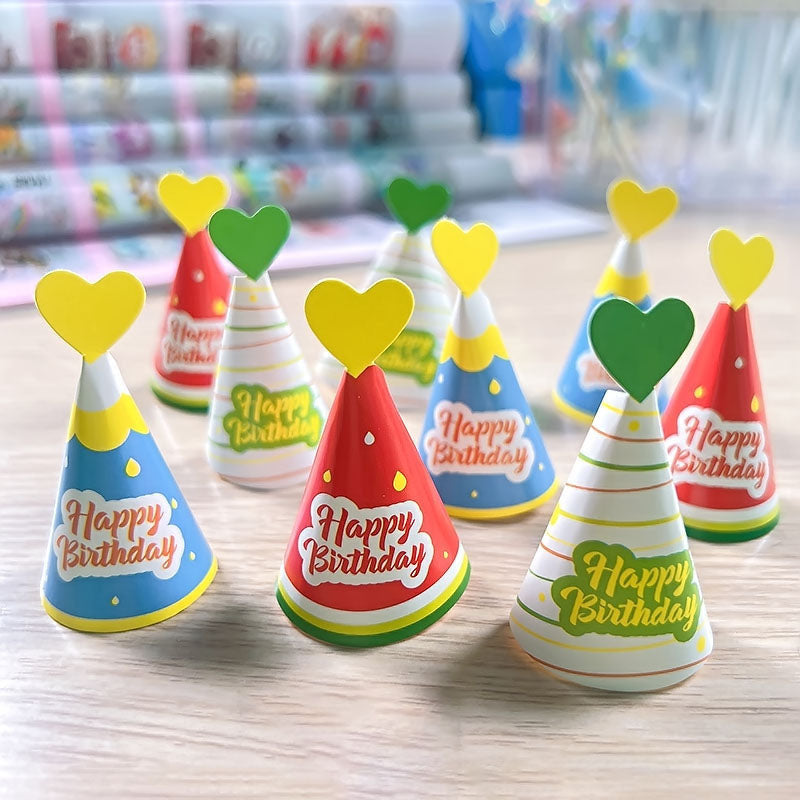 Cake Decoration Mini Birthday Hat Plug-In Set Cute Love Bear Birthday Baking Card Decoration eprolo