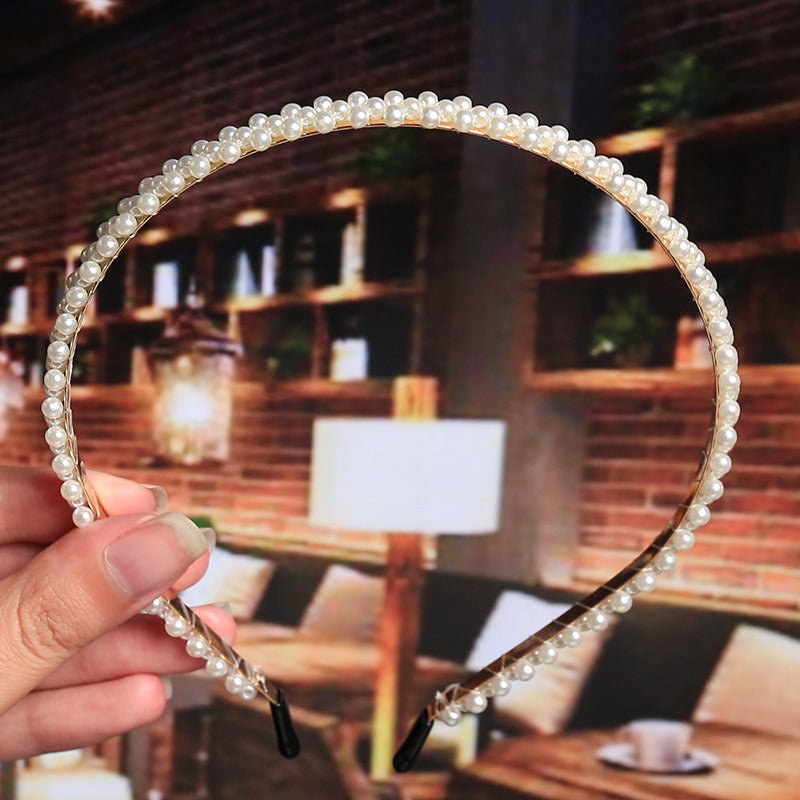 Bride's Hair Accessories Women's Handwoven Knotty Pearl Headband Japanese Korean Headdress Bow Hair Clip Crown Headband eprolo