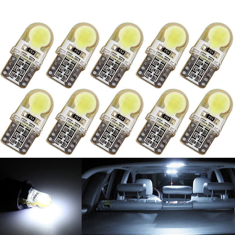 10Pcs Auto T10 Led Cold White 194 W5W LED 168 COB Silica Car Super Bright Turn Side License Plate Light Lamp Bulb DC 12V eprolo
