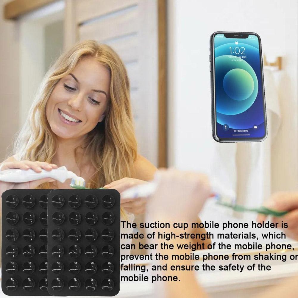 Thickened new mobile phone silicone suction cup 24 square suction cups mobile phone leather case silicone suction cup eprolo