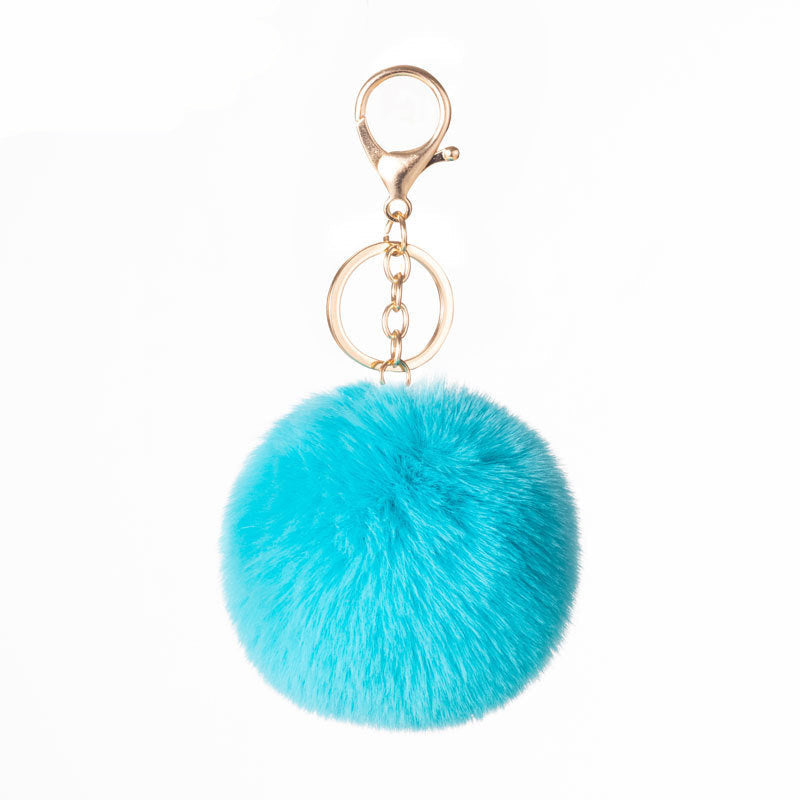 20 Colors Fluffy Fur Pom Pom Keychain Soft Faux Fur-like Ball Car Keyring Key Holder Women Bag Pendant Jewelry El Pazar
