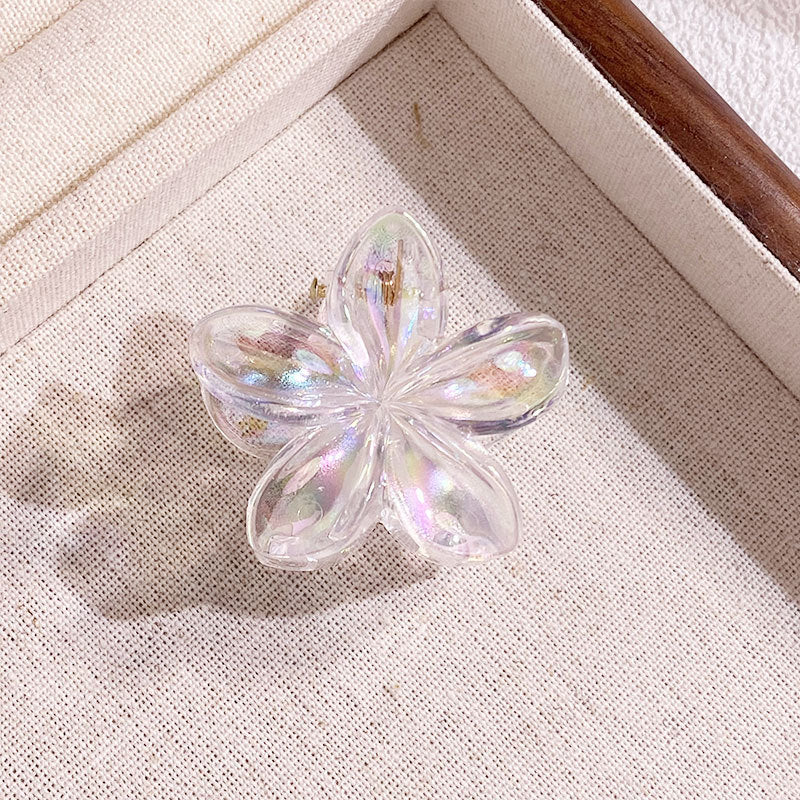 Mini 4CM Plumeria Rubra Grip Electroplated AB Color Bauhinia Barrettes El Pazar