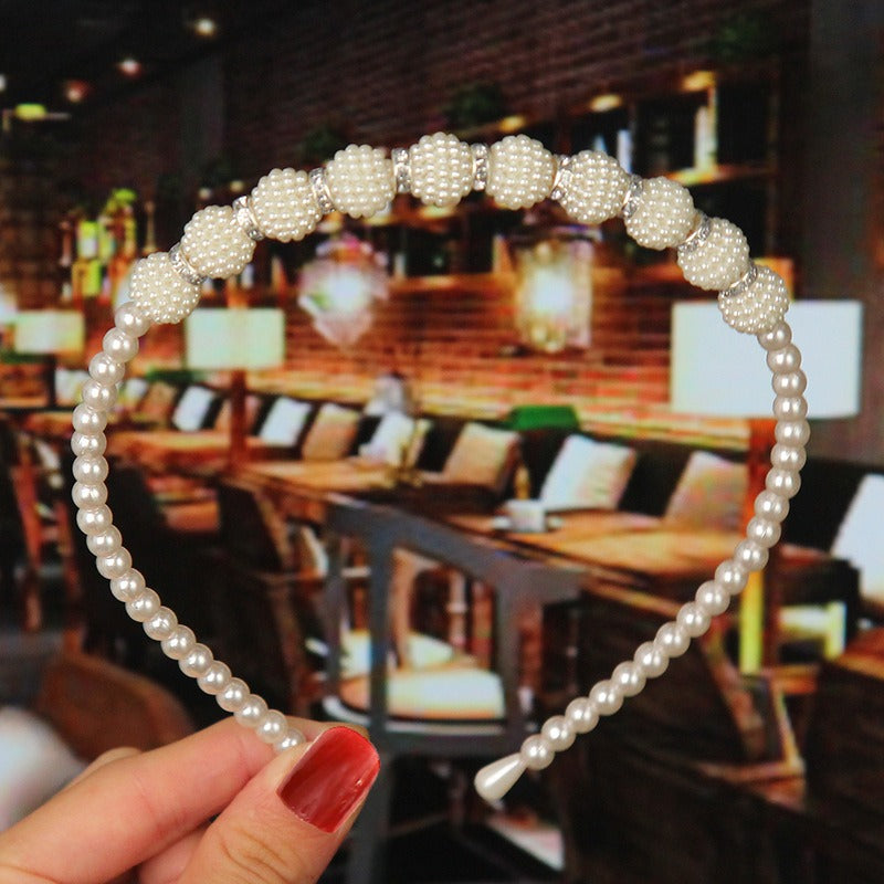 Bride's Hair Accessories Women's Handwoven Knotty Pearl Headband Japanese Korean Headdress Bow Hair Clip Crown Headband eprolo