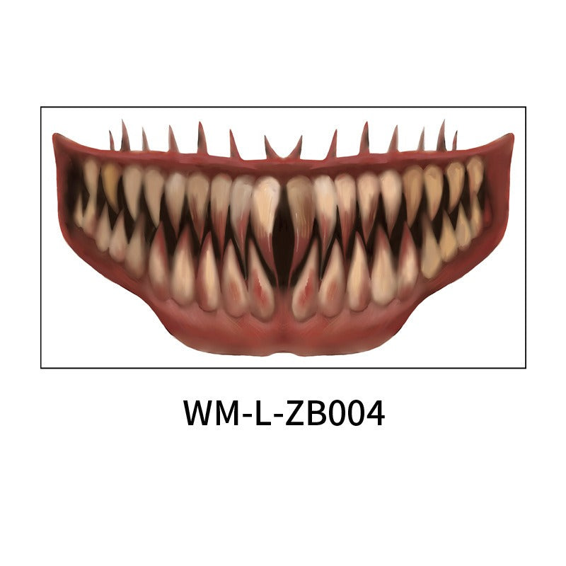 Halloween Mouth Tattoo Party Horror Scary Lips DIY Decoration Big mouth eprolo