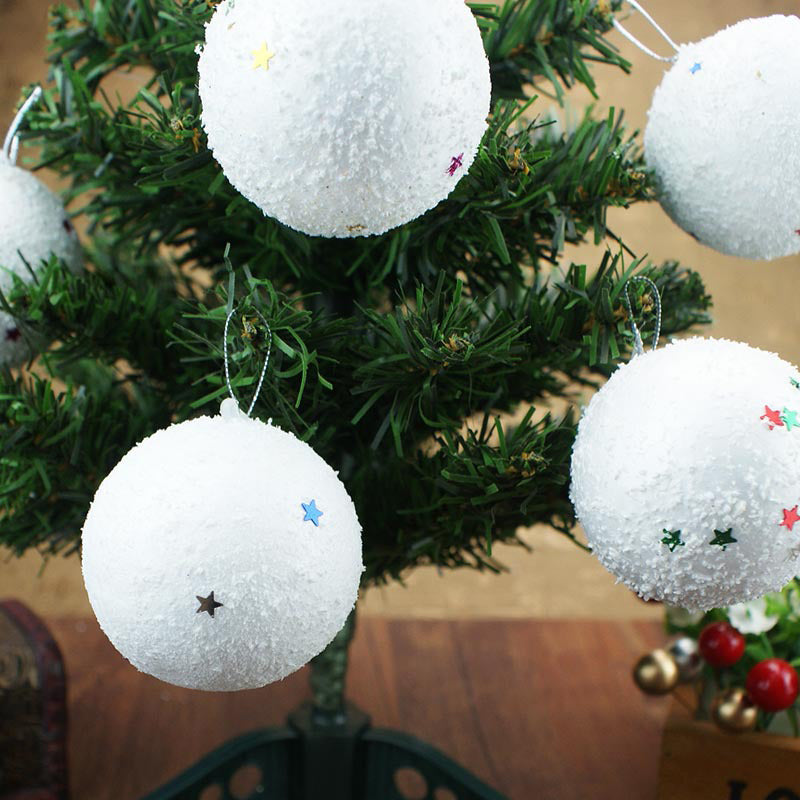 New Fashion 12Pcs 5cm Christmas Decoration White Snowball Party DIY Christmas Tree Ball New Year Decoration Flower Ball Material eprolo