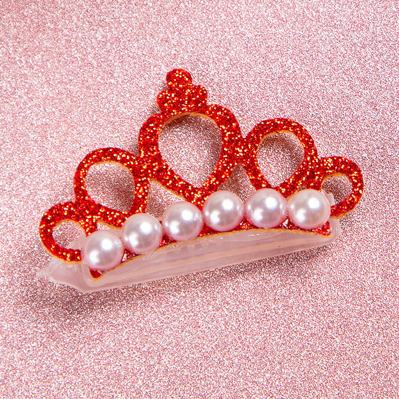 New Pet Products Cat Frog Clip Crown Pearl Head Teddy Pet Head Flower Hair Clip Pet Products Headwear eprolo