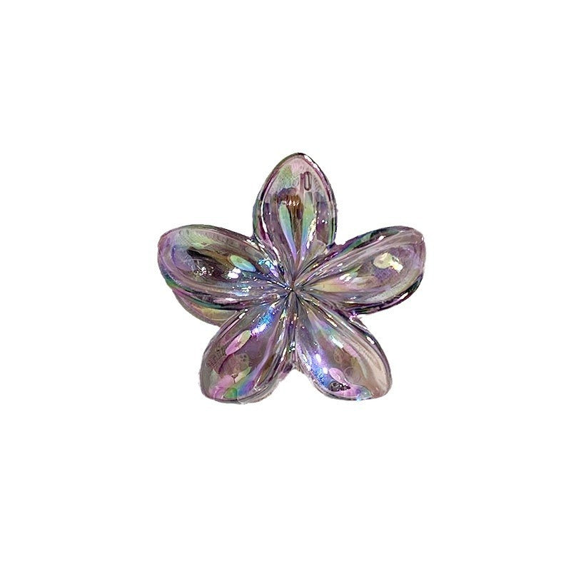 Mini 4CM Plumeria Rubra Grip Electroplated AB Color Bauhinia Barrettes El Pazar