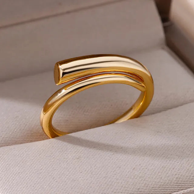 Stainless Steel Rings For Women Men Gold Color Hollow Wide Ring Female Male Party Finger Jewelry Gift Trend Free Shipping eprolo