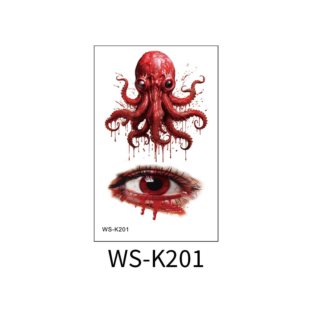 Halloween tattoo sticker simulation bloody scar sticker realistic horror disposable temporary waterproof sticker eprolo
