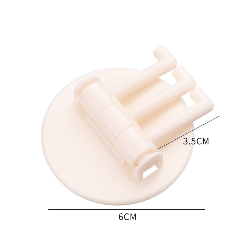 Rotating Hook Three Hooks Strong Viscose Towel Rack Bathroom Wall Rack Free Punching No Trace Sticky Hook eprolo