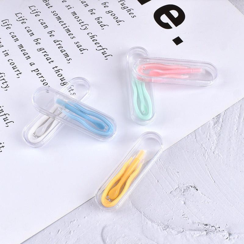 Silicone integrated tweezers, suction rod, contact lens extractor, wearing tool eprolo